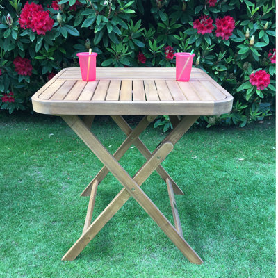 Table pliante carrée en bois d'acacia