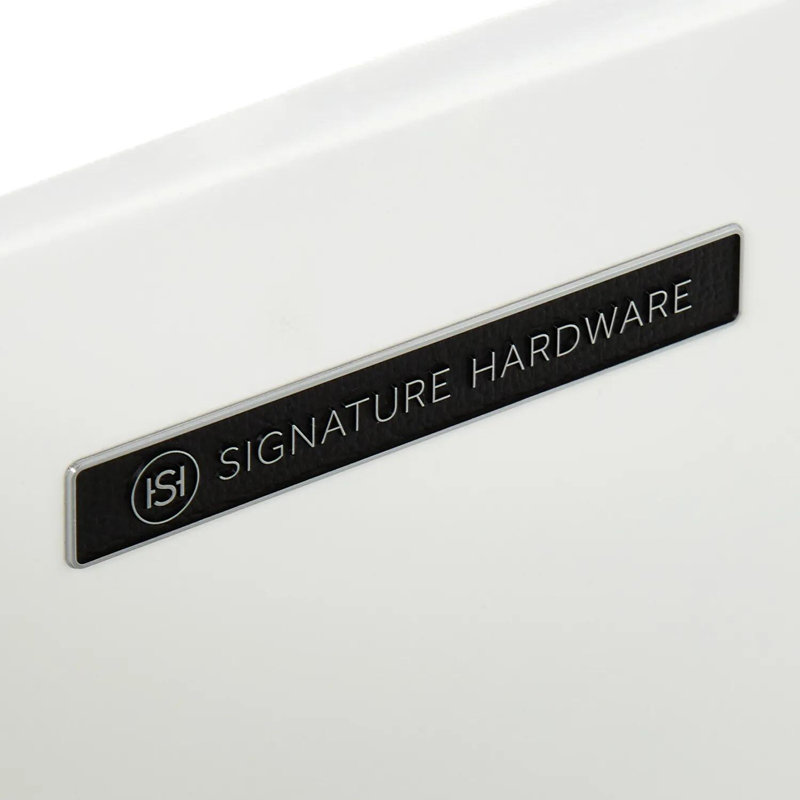 Bright White Mahogany Single Bathroom Vanity with Satin-Brass Drawer Pulls