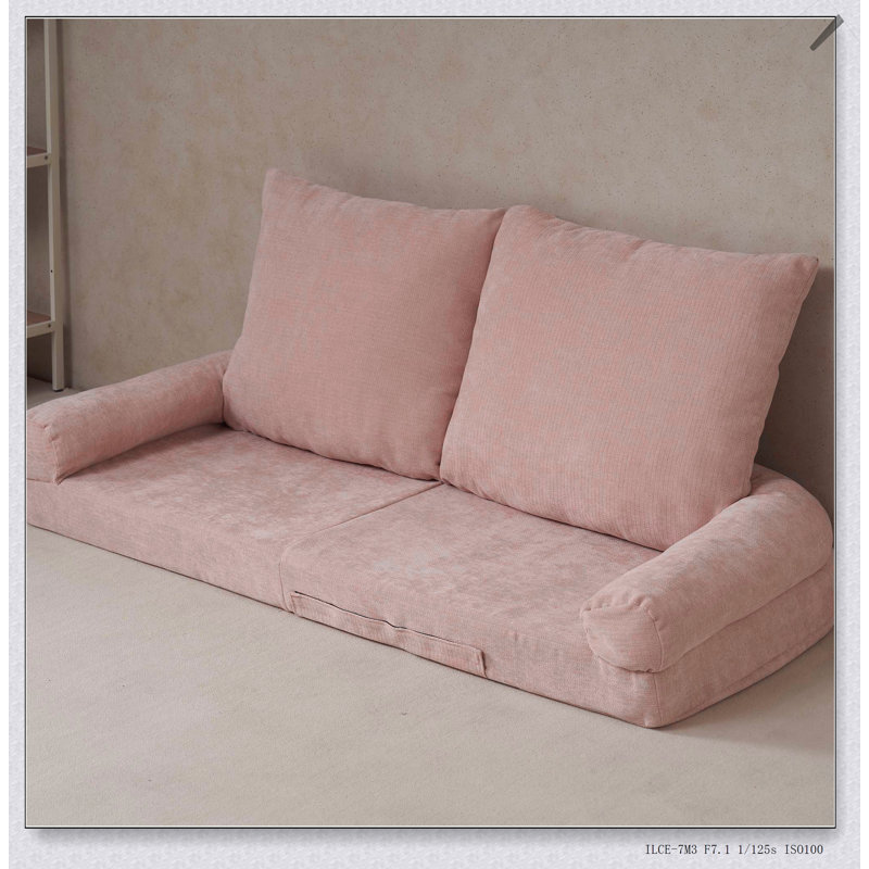 Canapé-lit convertible simple pliable avec 18 positions réglables pour un maximum de confort et d'espace, Pink