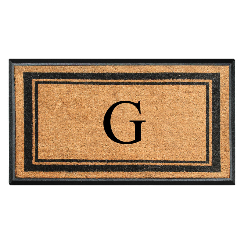 Tapis de porte en fibre de coco monogrammé l 30 po x L 48 po Butters, G