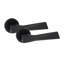 Modern Aura Design Premium Bathroom Door Handles on Round Rose with Dead Bolt Latch, Ball Hinges and Thumbturn