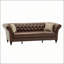Canapé en cuir 88,5 pouces Chesterfield