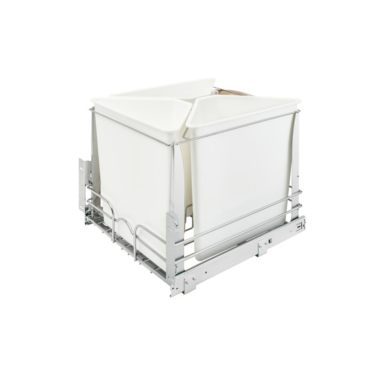 Rev-A-Shelf Multi-Container Pull Out Multi-Container Waste/Recycling System, White