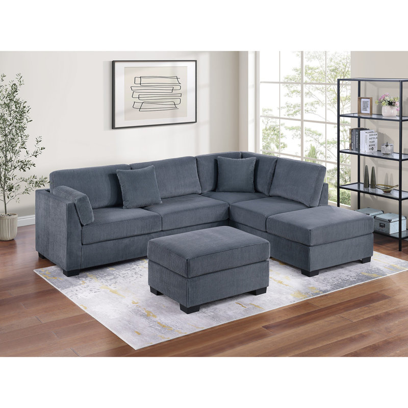 Canapé modulaire contemporain, Gris foncé