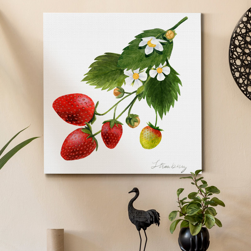 «Strawberry Study II», reproduction d'art sur toile tendue, H 16 po x l 16 po x P 1 po