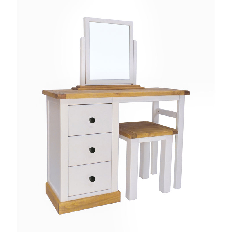 Aspatria Dressing Table with Mirror, Grey/Black/Brown
