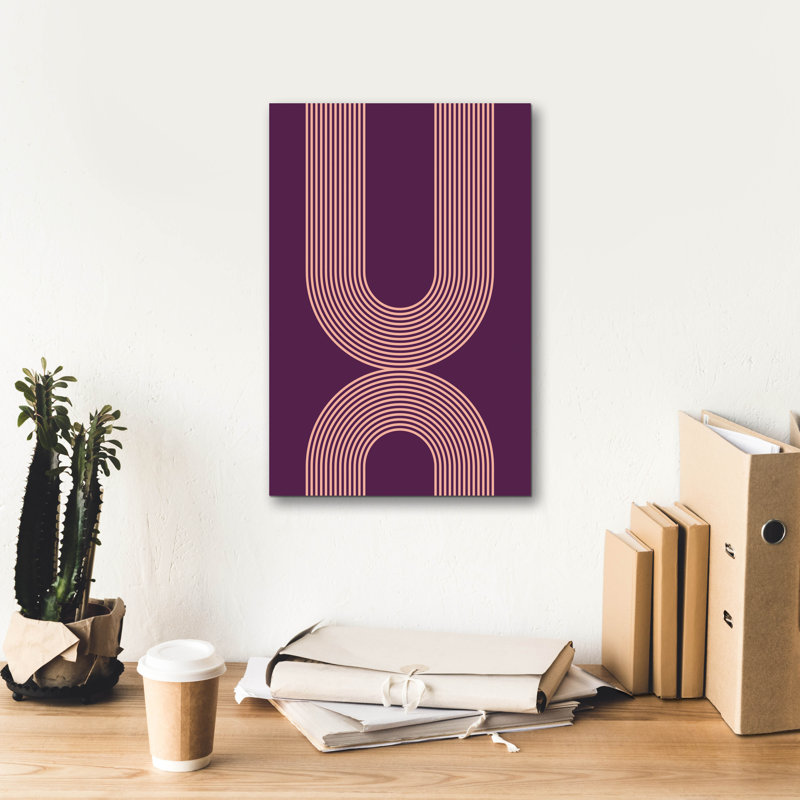 «Mid Century In Pink And Mauve» par Incado, art mural sur toile, H 18 po x l 12 po x P 0,75 po