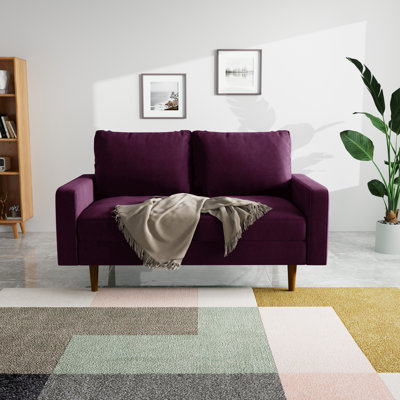 Merissa 58'' Velvet Square Arm Sofa Loveseat