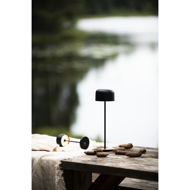 Lille Mini Cordless Table Lamp - USB Rechargeable, Dimmable LED, Elegant Design, Black, 36cm H x 11cm W x 11cm D