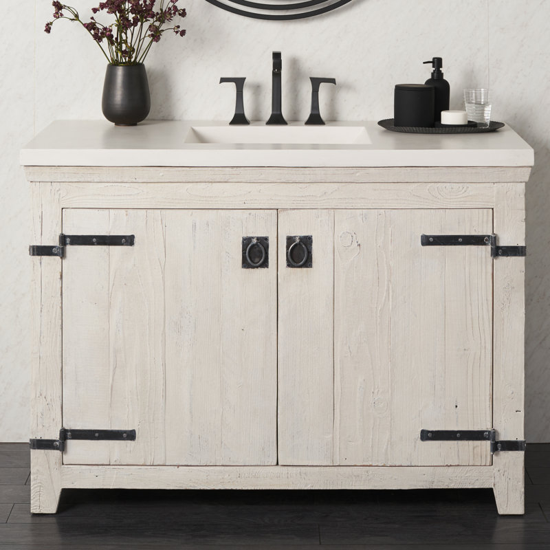 Americana 48" Single Bathroom Vanity Base Only, Whitewash