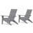 Modern Adirondack Chairs with Cup Holders All Weather HIPS Outdoor Chairs with Wide Armrests Oversized Plastic Patio Lounge for Lawn, Patio and Pool, Gray-802635859