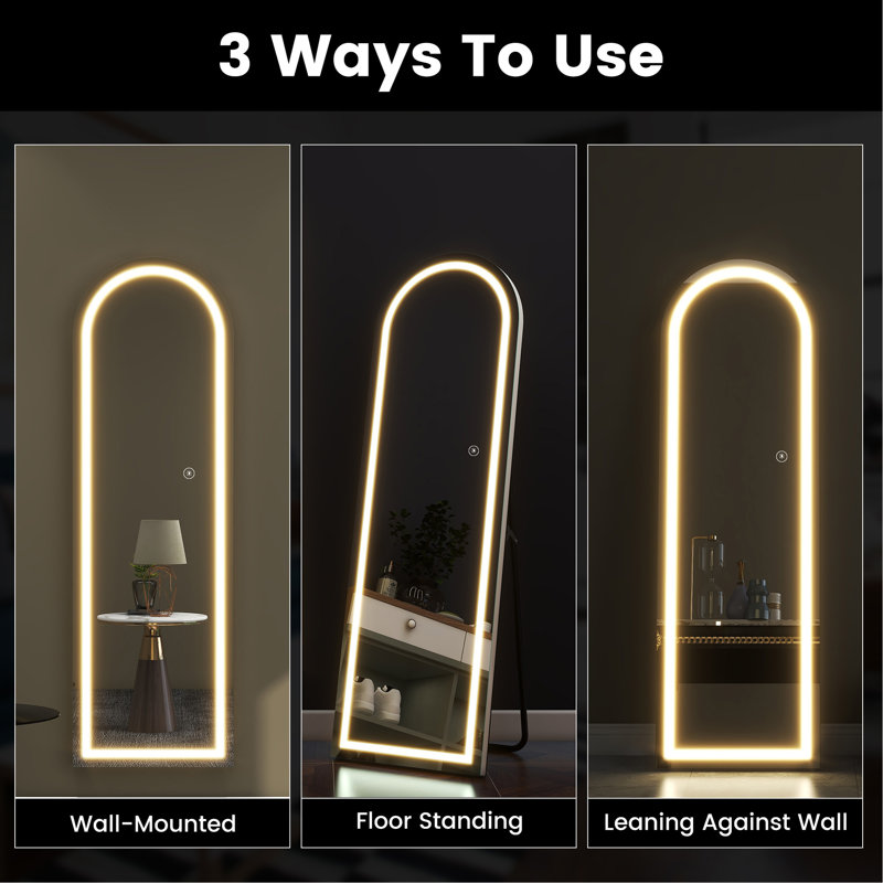 Charming Standing Mirror With Graceful Arch Design And User-Friendly Installation