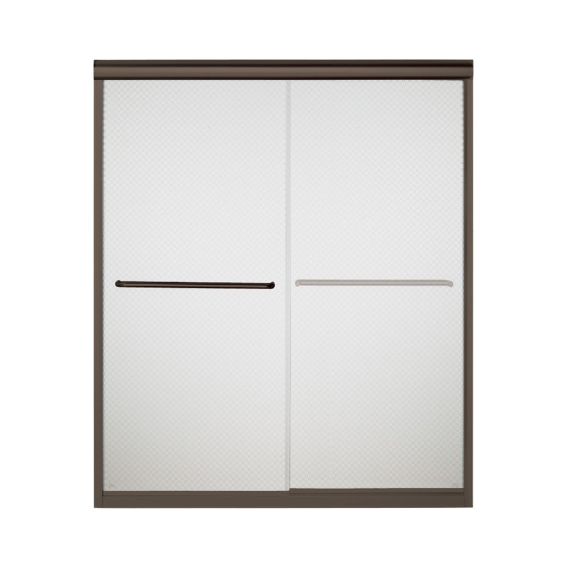Finesse 59.63" x 70.08" Bypass Frameless Shower Door, Deep Bronze