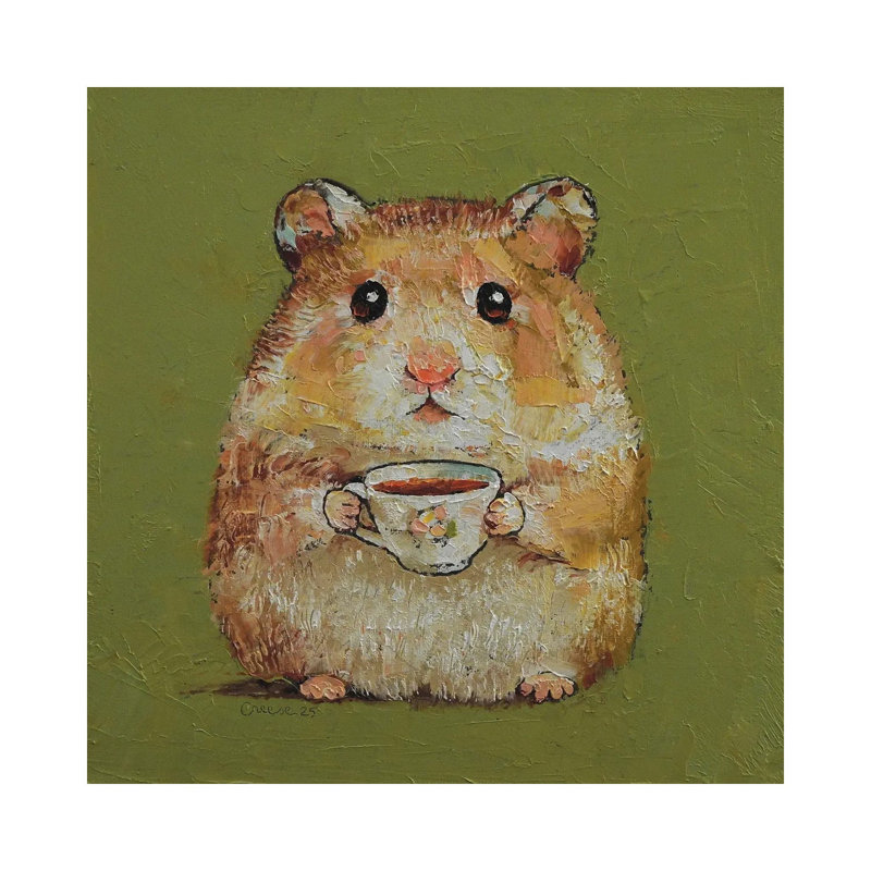 Tea Shop Hamster - Wall Art Print - Wrapped Canvas