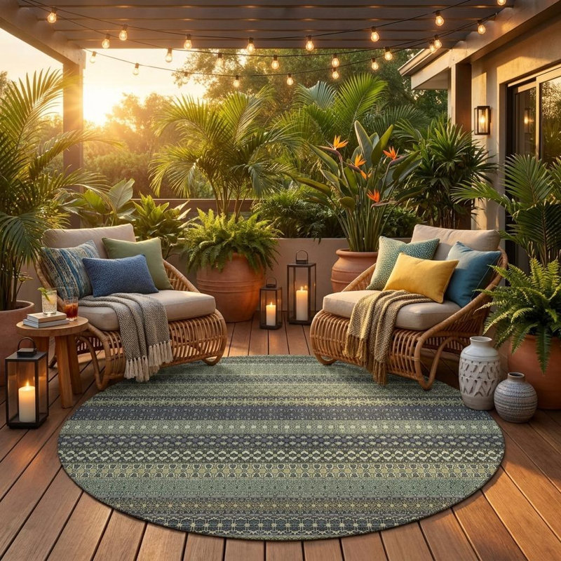Tapis intérieur rond 8 po Sage