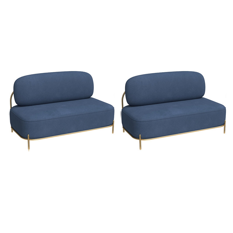 Banc rembourré simple en polyester, Bleu foncé