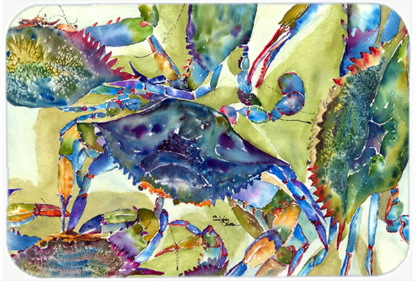 Crab All Over Glass Cutting Board
