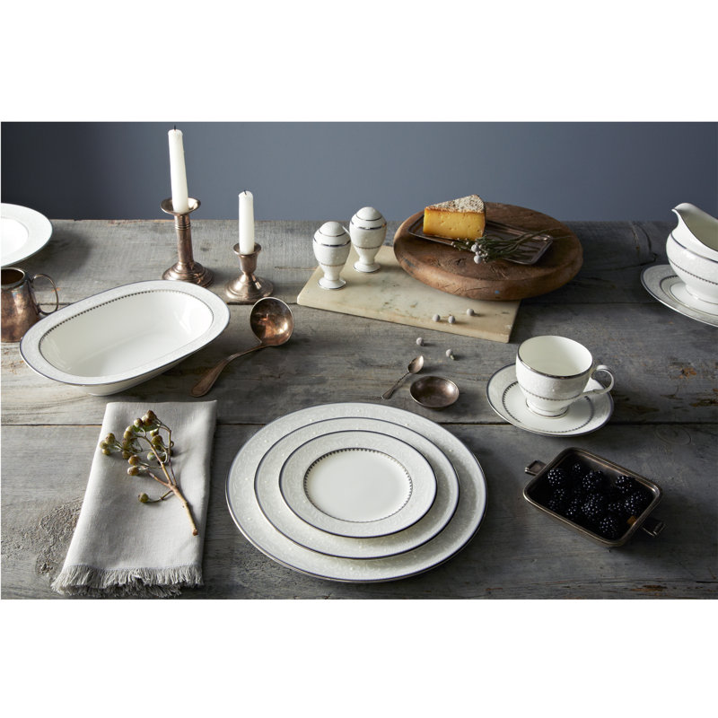 Brocato Floral Porcelain 5-Piece Place Setting with Platinum Band