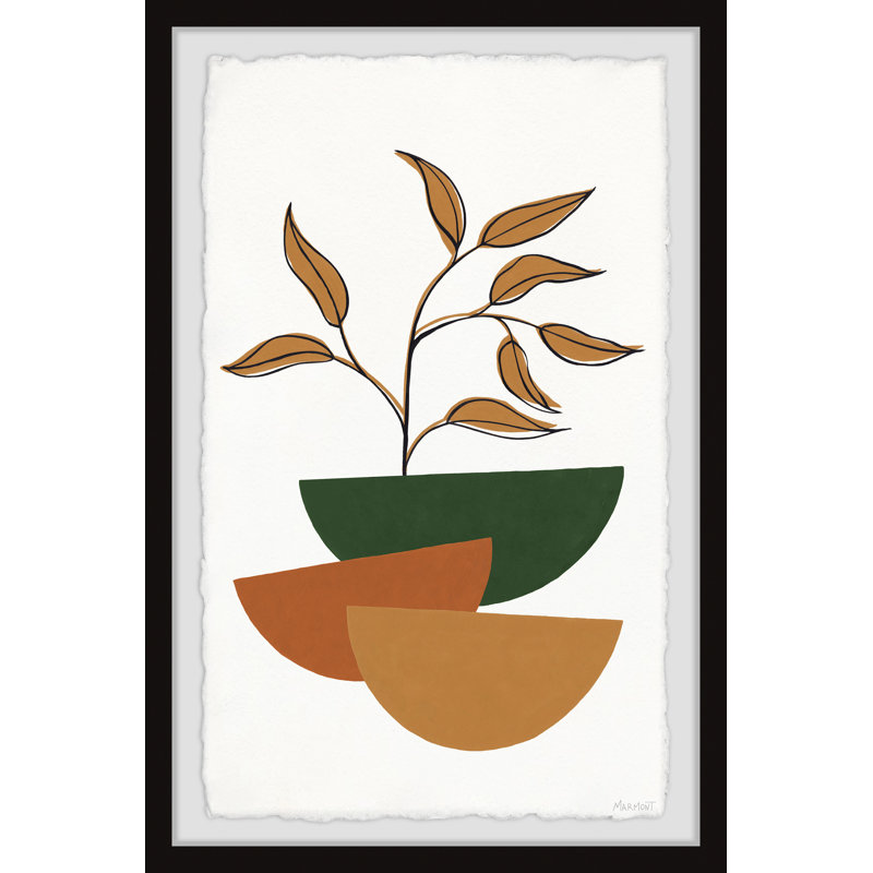«Round Flower Pots», reproduction encadrée, H 24 po x l 16 po x P 1,5 po