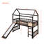 Lit mezzanine simple avec glissoire, - offre une aire de jeu confortable qui répond à vos besoins d'espace-487231058