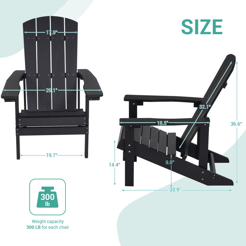 Chaise Adirondack Lamonica, Noir