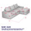 Canapé modulaire en velours côtelé en forme de L de 99 pouces avec installation à double coussin, fonction de soutien pour oreiller de cou, particules d'éponge à haute densité à rebond lent, armature en fer, aucune installation,-121106434