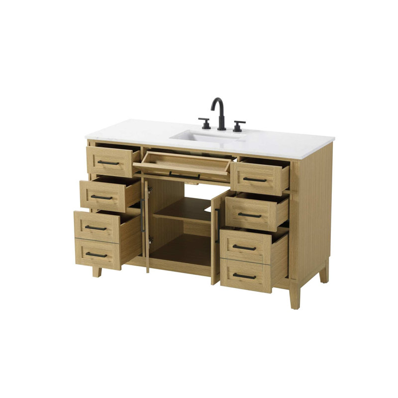 Meuble-lavabo simple 54 po brun miel, Brun miel, 54"