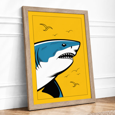 Shark In Yellow Sky Modern - Print
