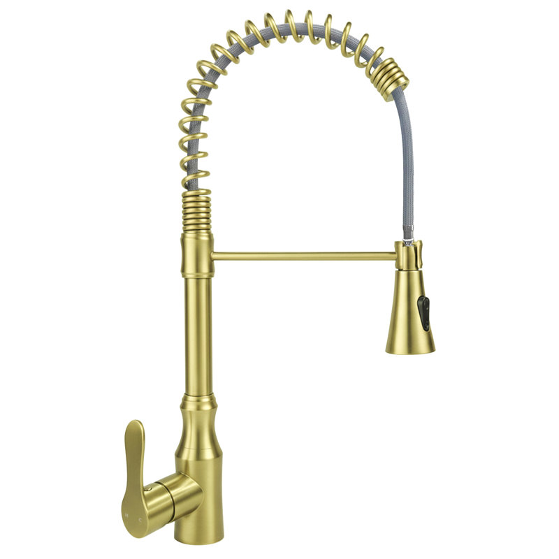 High-arc kitchen faucet with a single-handle pull-down spray head, 2 spray modes, commercial-grade stainless steel kitchen sink faucet, with a countertop cover.