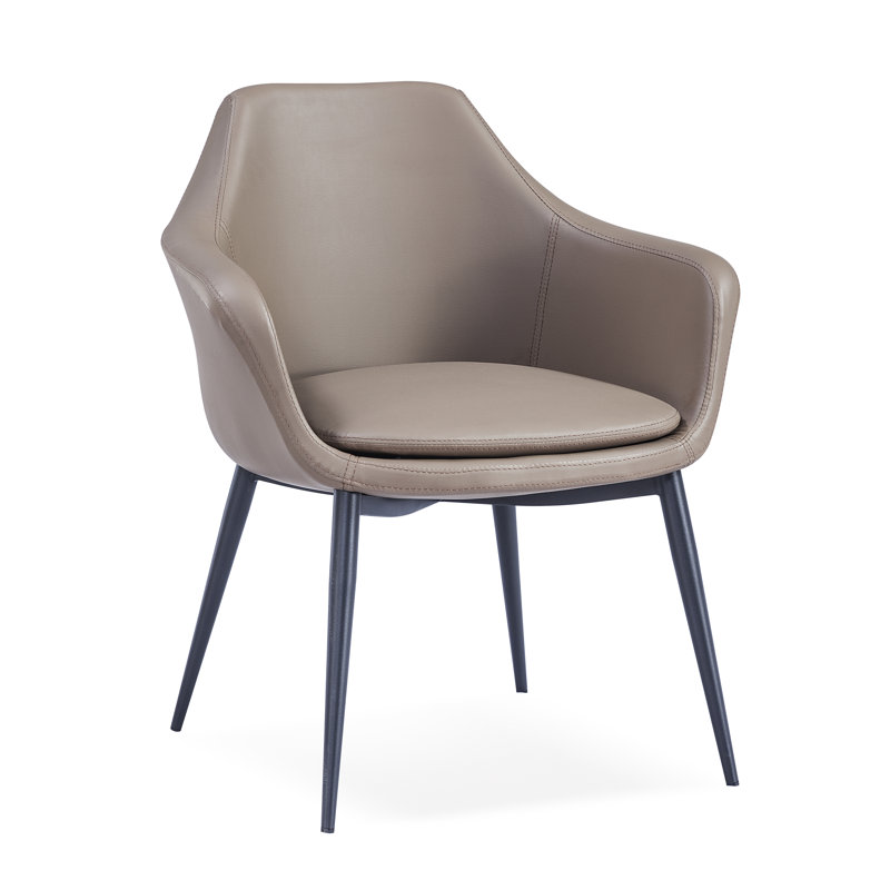 Teegan 19'' H Upholstered Metal Armchair, Taupe, Black