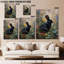  Large Bunny Art Canvas - Lapin rétro avec fleurs, décoration murale pour l'esthétique de Pâques et du printemps - Toile tendue avec cadre en pin, 36 po x 48 po-68877221