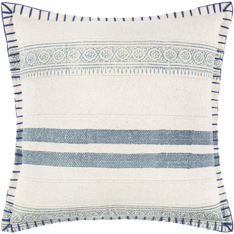 Cotton Reversible Throw Pillow, Down, 18" x 18"