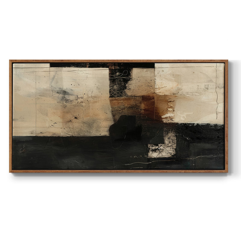 Abstrait, série CCD-III, toile tendue avec châssis, prête à être accrochée, Noyer, H 17 po x l 33 po