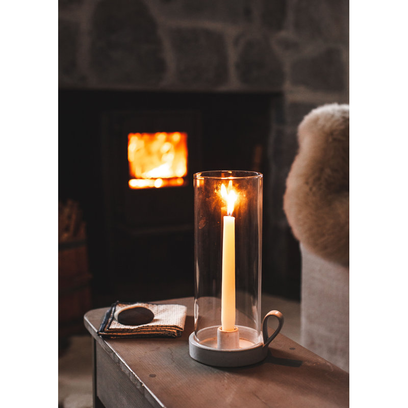 Silo 11'' H Stone Tabletop Hurricane