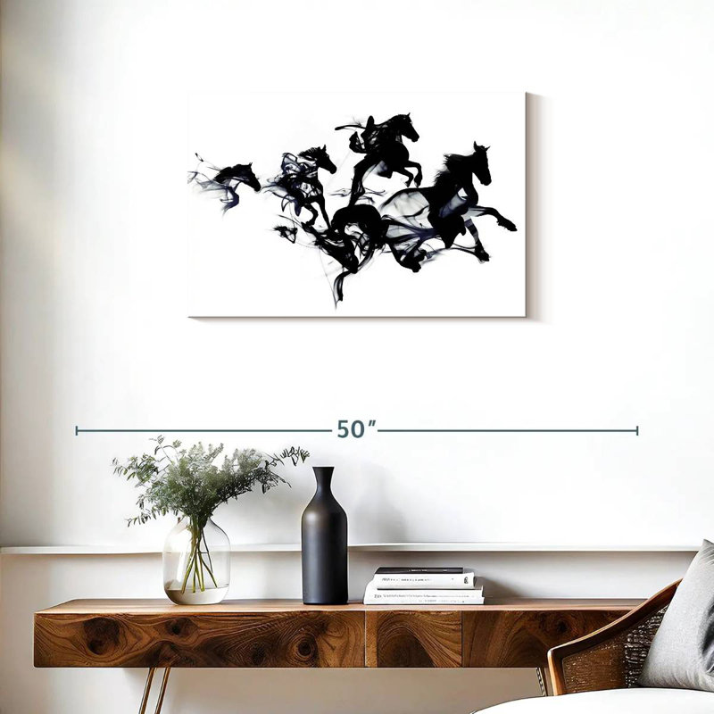 Chevaux noirs, H 20 po x l 30 po