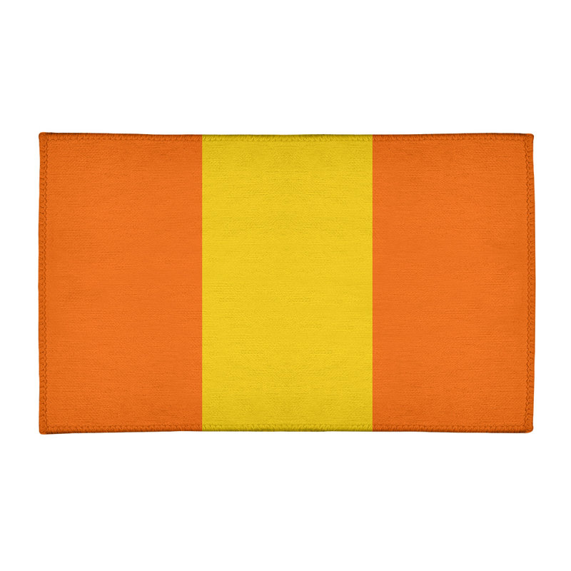 Tapis orange rayé/jaune Miami, Rectangle 3 pi x 5 pi
