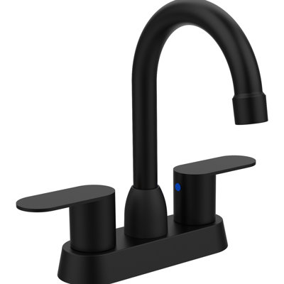 Robinet de salle de bain noir mat - bec pivotant à 360 degrés, bec à grand arc pour une meilleure fonctionnalité 2 - meuble-lavabo de 4 pouces, rouille