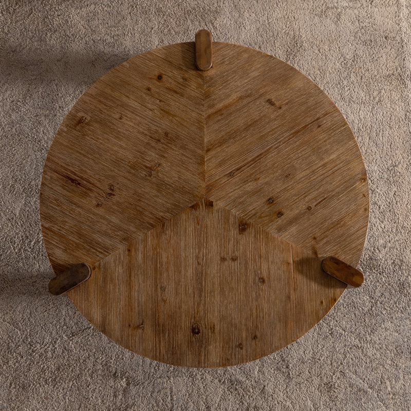 Radule Rustic Wood Round Coffee Table
