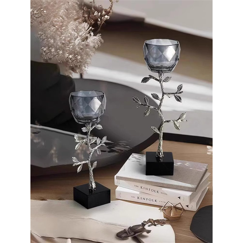 14.96'' H Glass Tabletop Candlestick