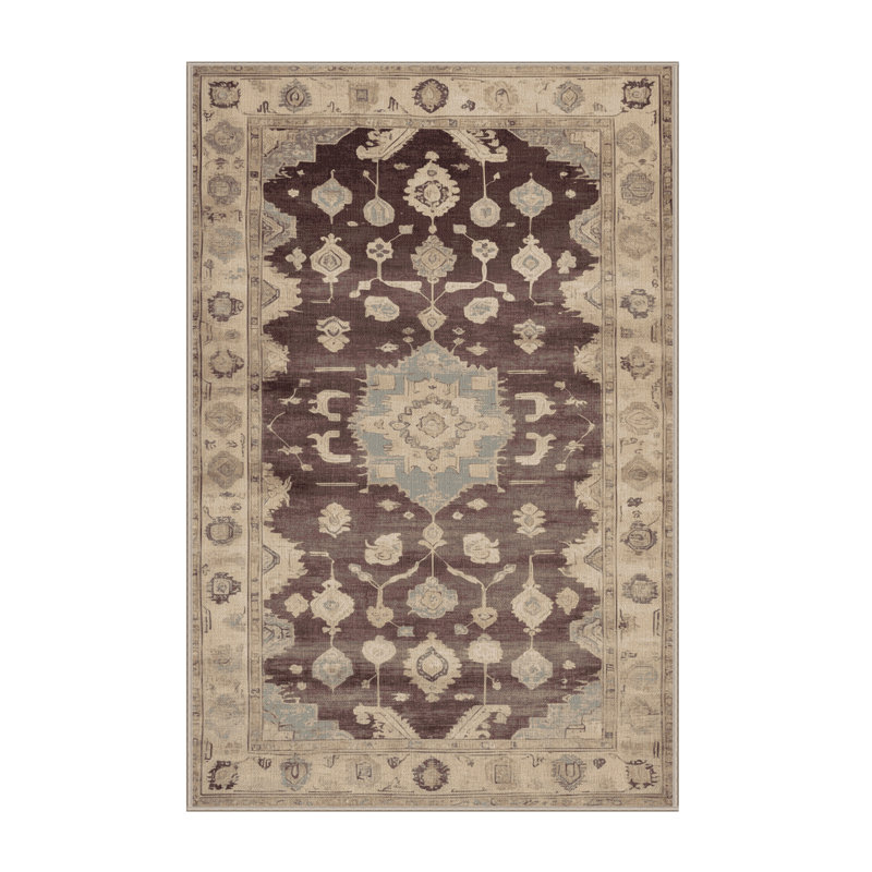 Tapis brun lavable à la machine, Rectangulaire 2 pi x 3 pi