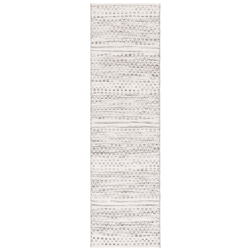 Tapis en laine / coton tissé à la main Kilim en ivoire / brun, Tapis de couloir 2 pi 3 po x 8 pi