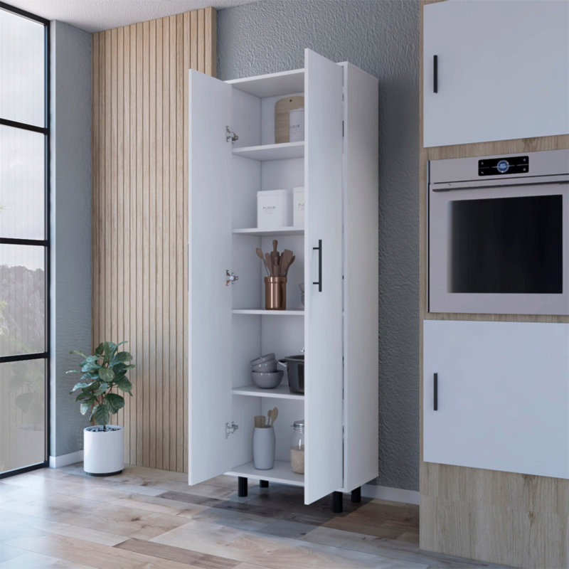 Garde-manger à 2 tablettes et 5 portes Fagan - blanc, Blanc