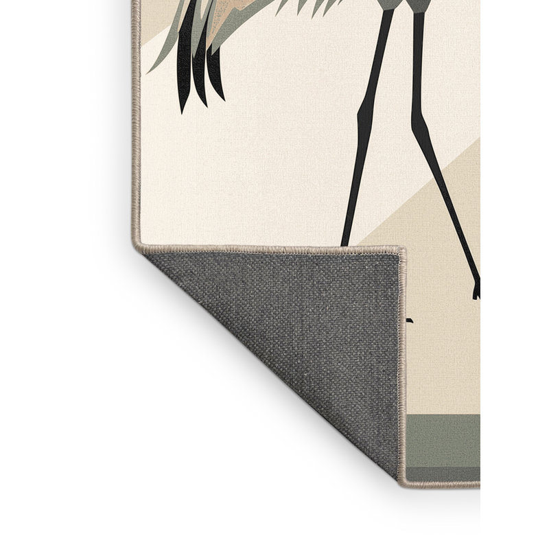 Tapis beige moelleux moelleux à motif géométrique moelleux Arroyo Crane, 3 X 5