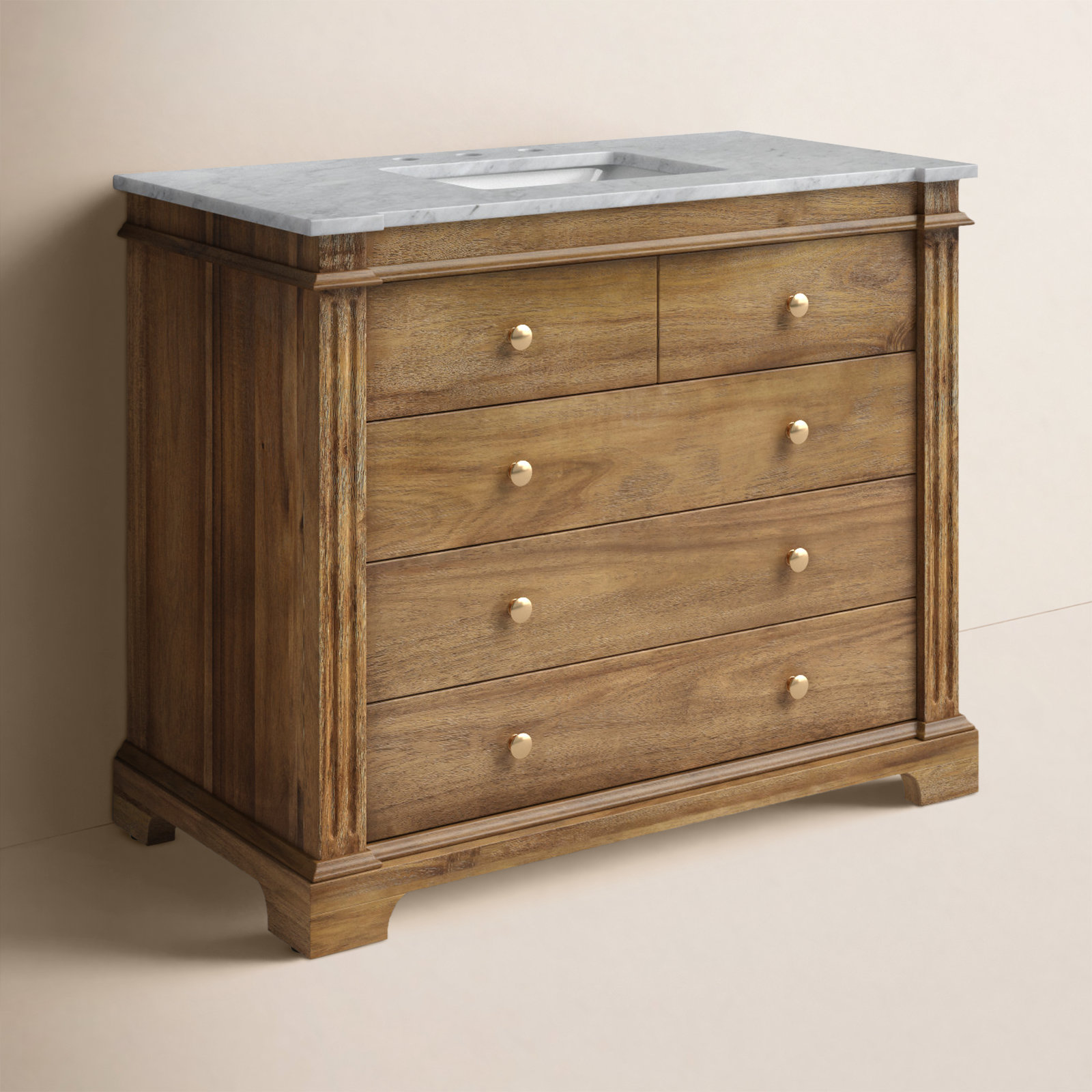 Garza 42" Acacia Single Bathroom Vanity, Light Brown