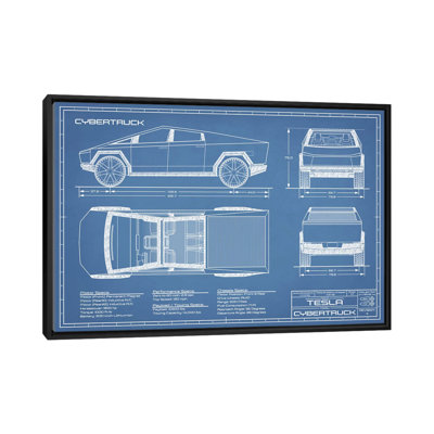 " Tesla Cybertruck (2020-2022) Blueprint "