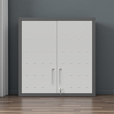 Armoire de rangement murale en métal avec porte verrouillable et 1 tablette pour garage, bureau, assemblage requis