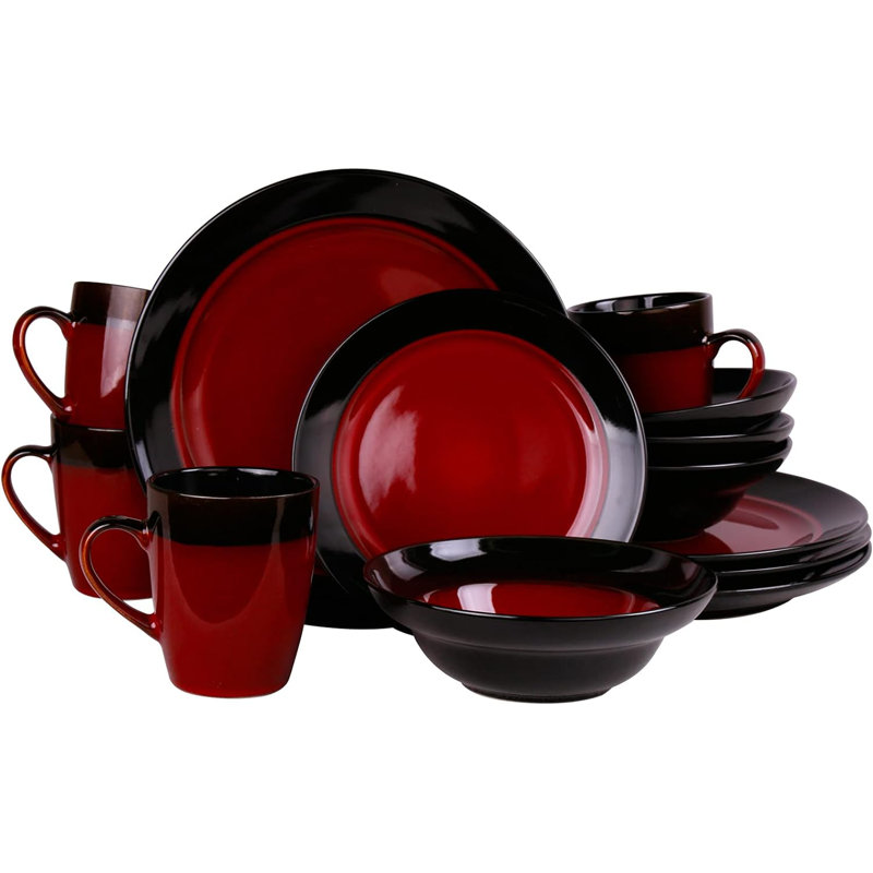 Dinnerware Amd Place Setting 16 Piece Stoneware Dinnerware Set - Service for 4