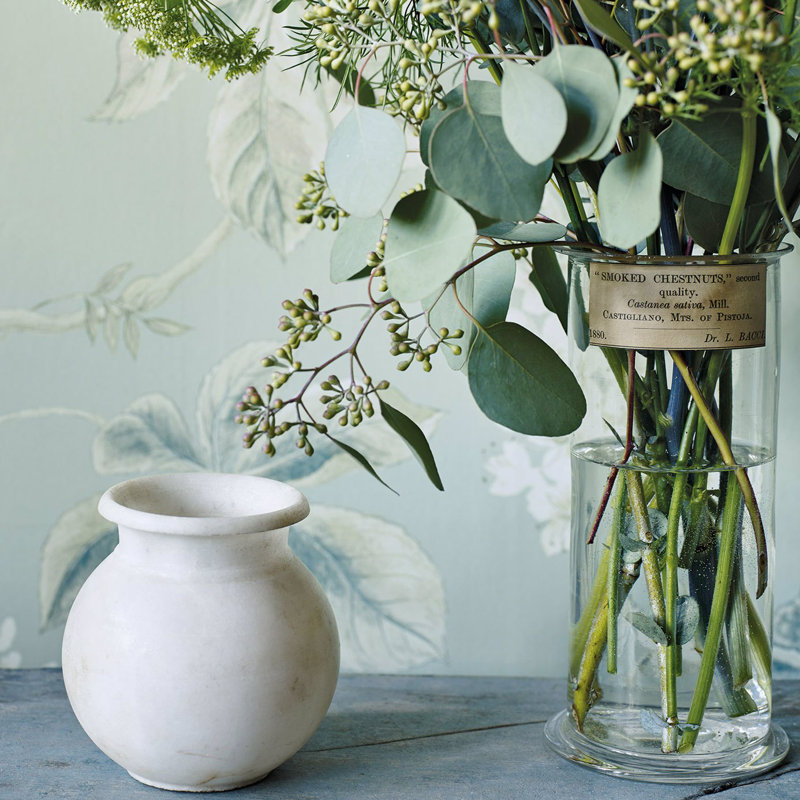 Chestnut Tree Wallpaper, Gray Blue/Sage