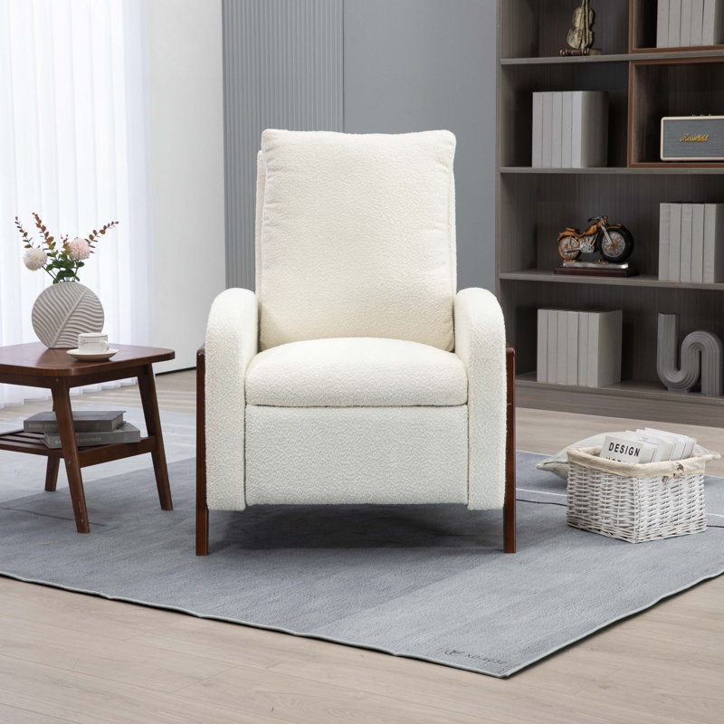 Fauteuil inclinable en tissu Oana, Beige
