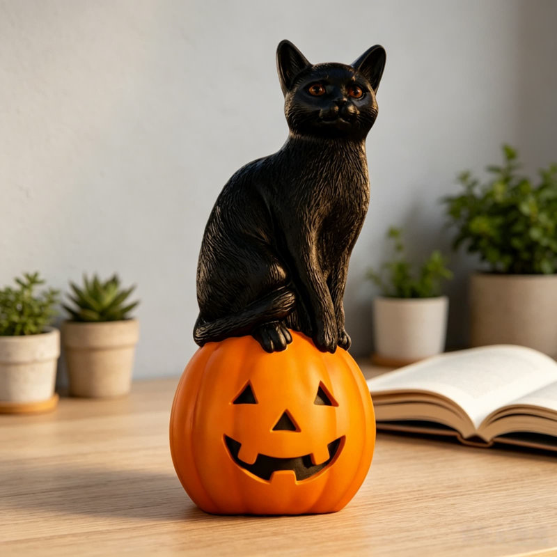 Figurine d'Halloween sur une citrouille
